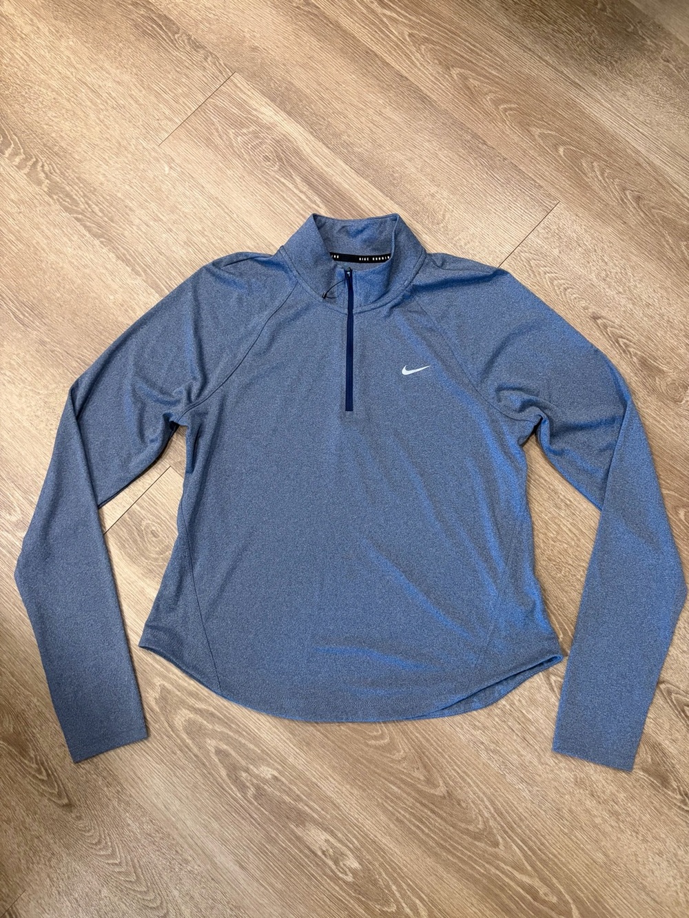 Nike Blue Heather Long-Sleeve 1/4 Zip Swim Coverup